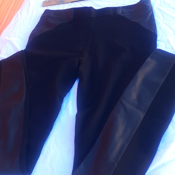 SEXY BBJEANS BLACK Faux Leather & cloth leggings Pants size L NEW NWOT - Picture 4 of 11